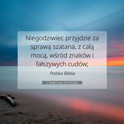 2 Tesaloniczan 2:9 POLUBG Obraz Wersetu Biblijnego