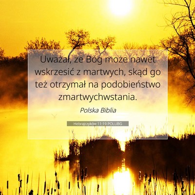 Hebrajczyków 11:19 POLUBG Obraz Wersetu Biblijnego