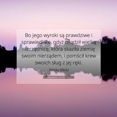 Objawienie 19:2 POLUBG Obraz Wersetu Biblijnego